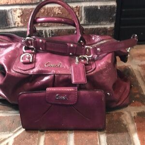 Coach purse and matching wallet used but in good condition